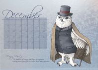Flight of fancy calendar (snowy owl)